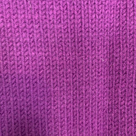 Donna Karen DKNY Purple Chunky Knit Mock Neck Sweater Logo Textured Raised XS - Picture 14 of 16